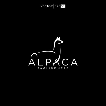alpaca logo design icon vector silhouetteのイラスト素材