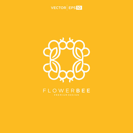 honey Bee animals logo design vectorのイラスト素材