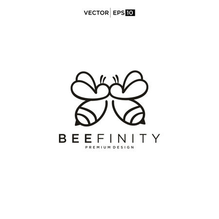honey Bee animals logo design vectorのイラスト素材