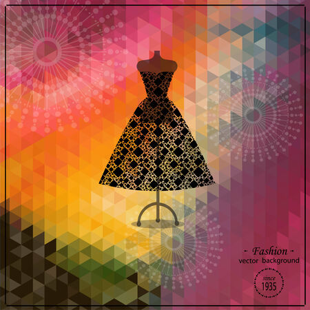 Beautiful black lace dress on mannequinのイラスト素材