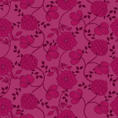 Floral seamless pattern. Hand drawn. Retro backgroundのイラスト素材