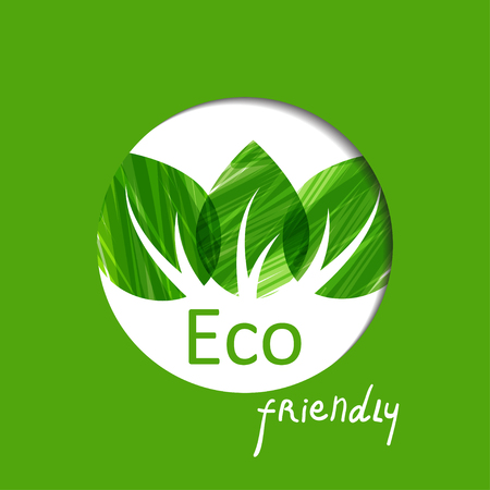 Green leaves abstract background. Vector illustration. Eco friendlyのイラスト素材