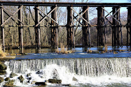 Hamilton Dam and Trestle Bridgeの写真素材