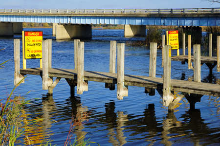 Boat Launch on the Kalamazoo Riverの写真素材