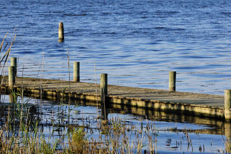 Dockside on the Kalamazoo Riverの写真素材