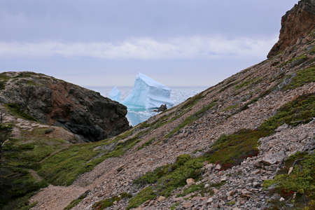 iceberg near coast in canadaの写真素材