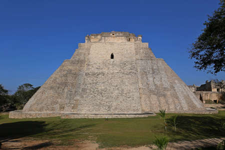 Pyramid of the Magician, Uxmal, Mexicoの写真素材