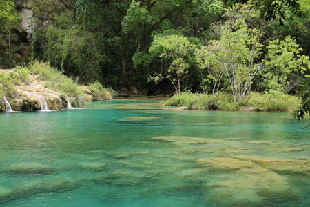 natural swimming pools in middle of the jungle.の写真素材