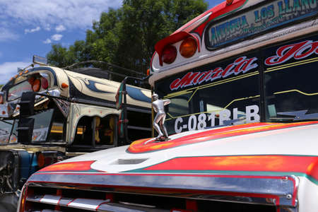 Chicken bus Antigua in Guatemala - May 2015のeditorial素材