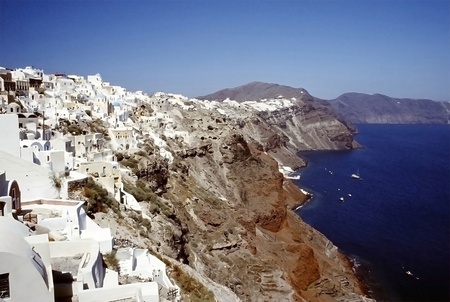 Oia village, Santorini island, Cyclades, Greek  The village on the slope of the collapsed caldera  の写真素材