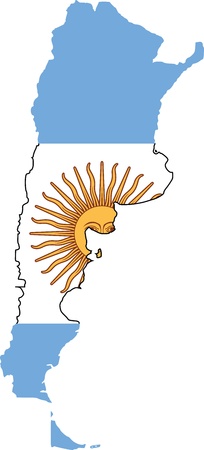 Argentina flag and mapのイラスト素材