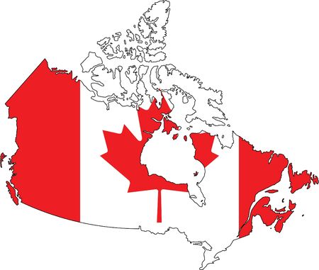 Canada map and flagのイラスト素材