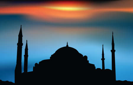 Landmark at the sunsetのイラスト素材