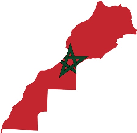 Marocco flag mapのイラスト素材