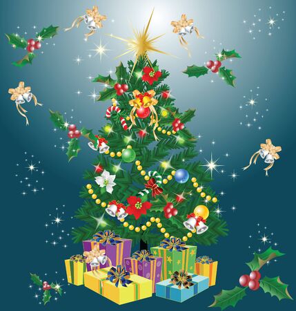 Merry Christmas and happy new yearのイラスト素材