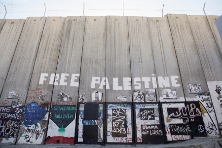 Graffiti on the Israeli West Bank barrier in Bethlehem  The israeli West bank barrier is a security and separation barrier between the State of Israel and the West Bank  Israel argues that the barrier is necessary tomprotect israeli civilians from palestiのeditorial素材