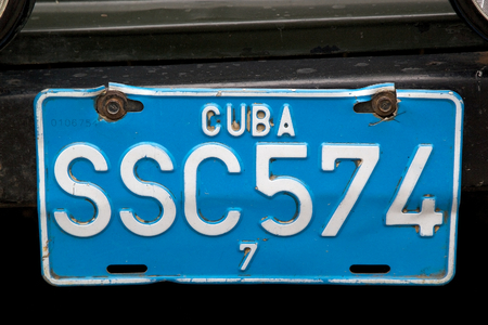 Cuban vehicle registration plateのeditorial素材