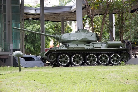 Old Tank inthe garden of the Museum of the Revolution, located in Old Havana  The museum is housed...