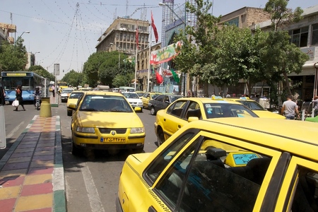 Traffic jams along a street in Tehran, Iran. More than 3 million vehicles are on the road in Tehran
