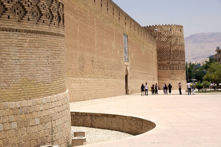 Iranian tourists are ready to get in the Arg of Karim Khan  It is a citadel in Shiraz, Iran  The medieval fortress was built as part of a complex during the Zand dinastyのeditorial素材