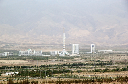 The view of some of the modern buildings in Ashgabat, Turkmenistan. Ashgabat is the capital of Turkmenistan. After the existing the Soviet Union, the city gained many high-rise residential building, primarily consisting of residential tower. Ashgabat has のeditorial素材