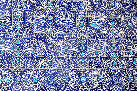 Details of the mosaic at the Tash Khovli Palace, the summer residence of Khivan Khans, at Itchan...