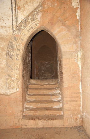 Architecture details at the Dhammayangyi temple,Bagan, Myanmar. Largest of all temples in Bagan, it was built during the reign of King Narathu, who came to the throne by assassinating his father and his elder brother.の写真素材
