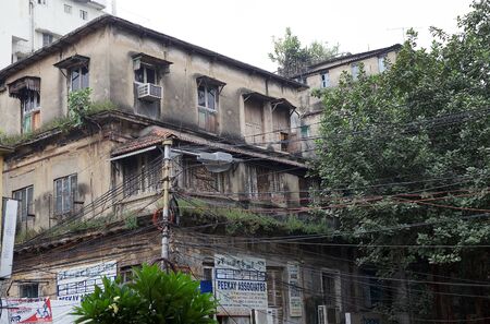 Architecture details of a old house in Kolkata, West Bengal, Indiaのeditorial素材