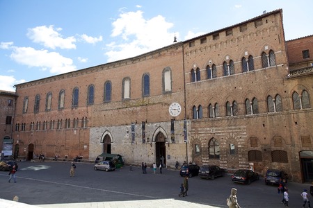 Ancient Hospital of Santa Maria della Scala, Siena, Tuscany, Italy. Hospital of Santa Maria della Scala, now a museum, as far back as 1193 up to 18th century was an important civic hospitalのeditorial素材