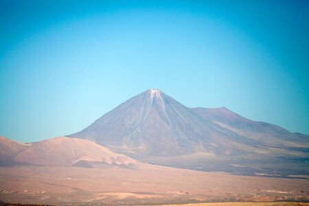 Summit of the Licancabur volcano in the Atacama desert, Chile. Licancabur is a stratovolcano on the border between Chile and Boliviaの写真素材