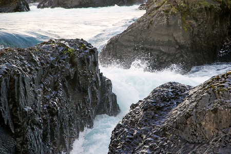Petrohue Waterfalls in the Vincente Perez Rosales National Park, Chileの写真素材