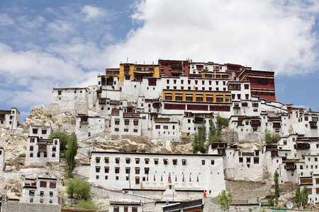 Thiksey Monastery in Ladakh, India. It is located on top of a hill in Thiksey villageのeditorial素材