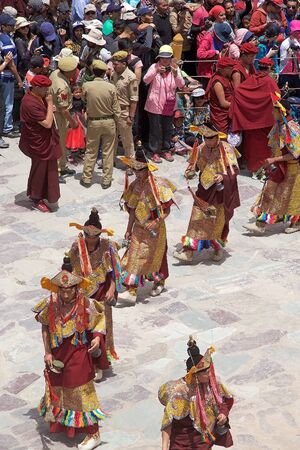 Dance Performance at the Hemis Monastery during the Hemis festival in Ladakh, India. Hemis Monastery is a Buddhist monastery existed before the 11th Century.のeditorial素材