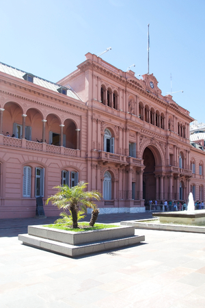The Casa Rosada in Plaza de Mayo in Buenos Aires, Argentina. It is the executive mansion and office of the President of Argentina.のeditorial素材
