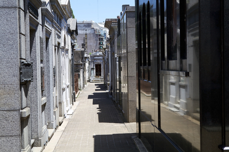 Recoleta cemetery in Recoleta, a downtown residential neighborhood in Buenos Aires, Argentina. It containes the graves of notable people, including Eva Peronのeditorial素材