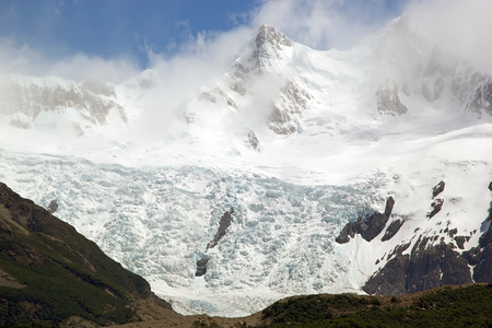 Glacier Torre at the Los Glaciare National Park in Patagonia, Argentina.の写真素材