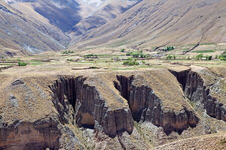 Altiplano along the Iruya river in the Salta Province of northwestern of Argentinaの写真素材