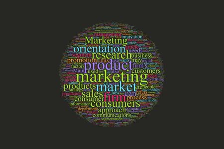 Marketing word cloud on the isolated backgroundの写真素材