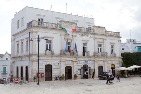 City Hall at Alberobello, Apulia, Italy. Alberobello is a small town in southern Italy.のeditorial素材