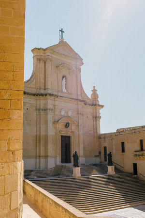 Church in Cittadelle, Victoria, Gozo, Maltaの写真素材
