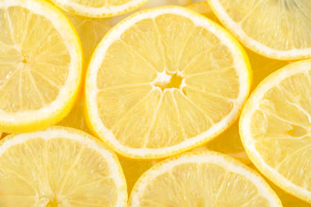 Lemon background.Top view.の写真素材