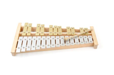 Glockenspiel isolated on whiteの写真素材