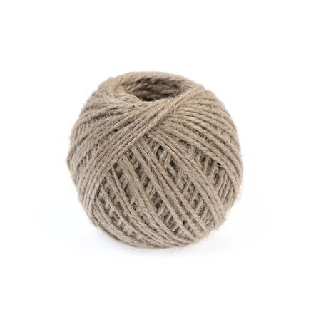 Ball of twine isolated on white.の写真素材