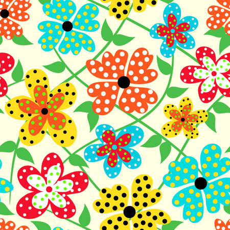 Bright floral seamless backgroundのイラスト素材