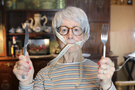 Senior woman on a dietの写真素材