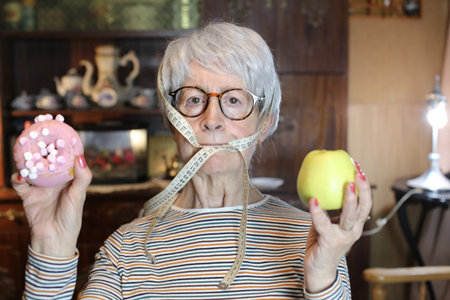 Senior woman on a dietの写真素材