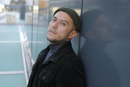 Handsome guy with urban lookの写真素材