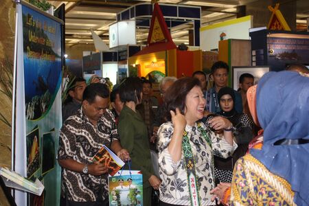 Jakarta, Indonesia, 29 March 2012 - Minister of Tourism and Creative Economy, Mari Elka Pangestu at Deep & Extreme Indonesia 2012, Jakarta Convention Center.のeditorial素材
