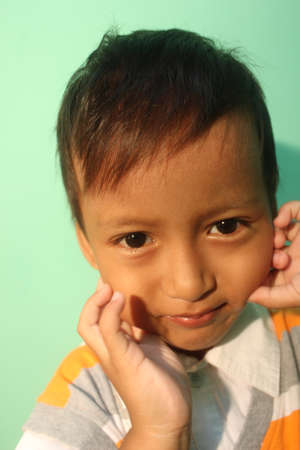 Little boy was smiling