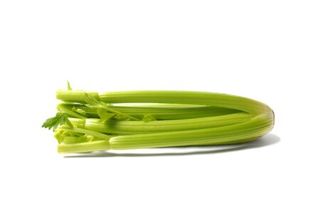 Green Celery isolated on white backgroundの写真素材